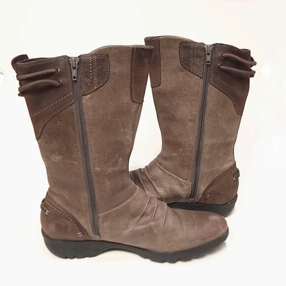 Merrell Vera Boots Size 8.5 Mid Barnwood Brown Leather Womens Calf - Picture 5 of 13